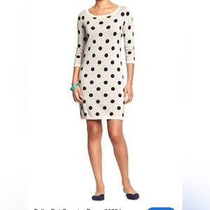 Old Navy Bold Polka Dot Grey Sweater 3/4 sleeve Dress- 100% cotton- XL